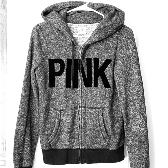 PINK Victoria's Secret Tops - Pink Victoria Secret Hooded Sweatshirt w/zipper